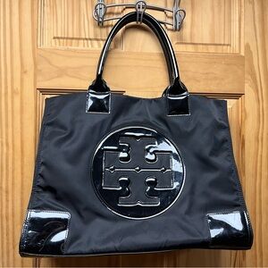 Tory Burch Ella Tote Patent and Vinyl Tote Bag